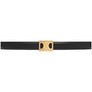 Celine Framed Triomphe Reversible Tan and Black Taurillon Belt